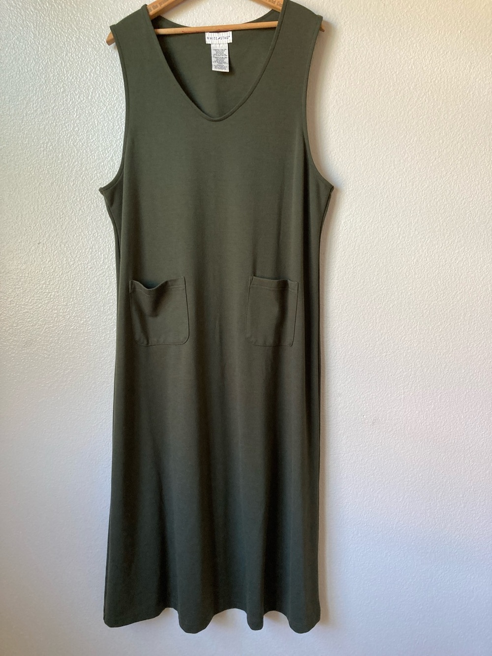 Vintage Y2K 90s jumper style relaxed fit straight stretch dress v neck sz L